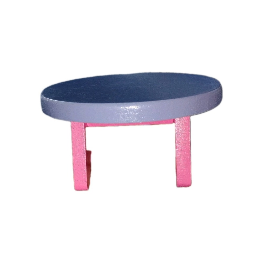 Dollhouse Round Table Wooden Purple Pink Rare HTFā